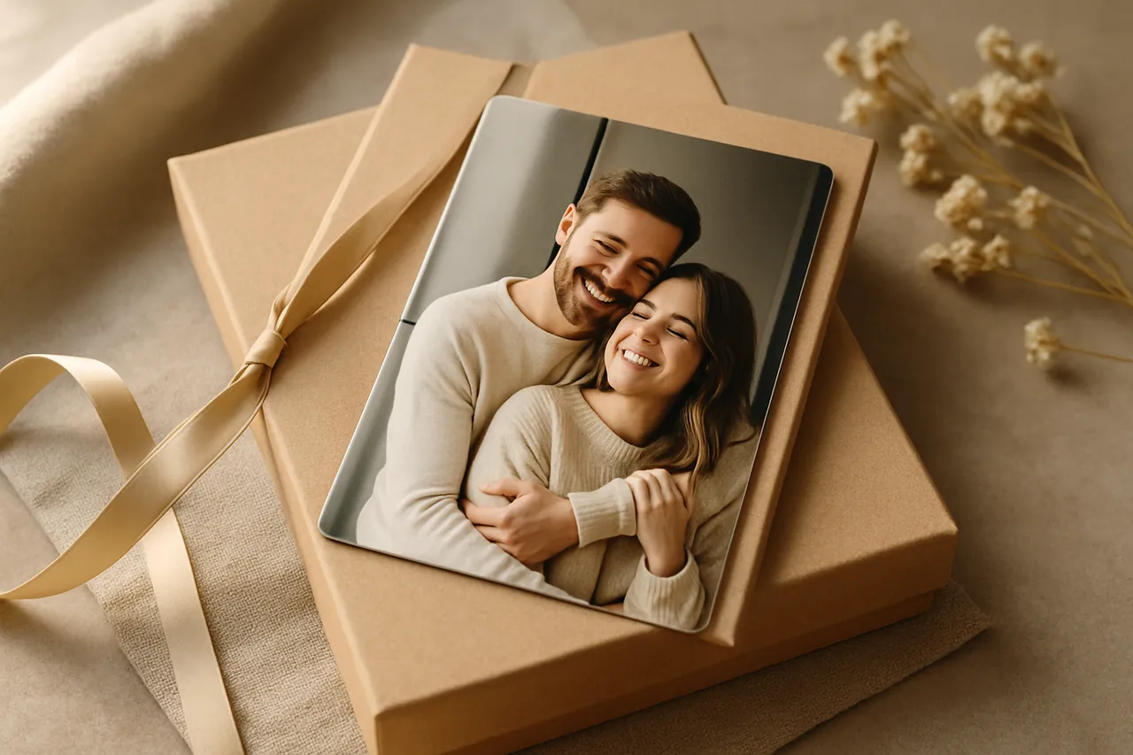 Buzdolabında sergilenen modern ve kişiye özel 6x9 cm foto magnetler