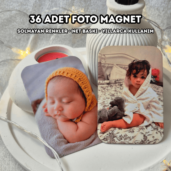 36 Adet 6x9 Kişiye Özel Foto Magnet Seti