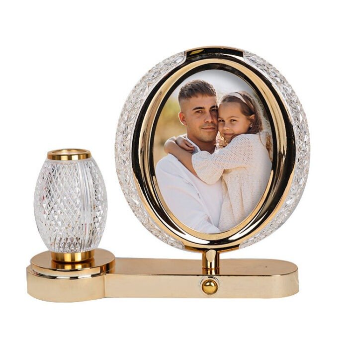 Ledli Kristal Vazolu Fotoğraf Çerçevesi - 25x28cm